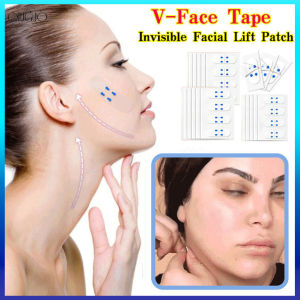 80pcs Face Lift Adhesive Tape Invisible V Shape Thin Face Wrinkle Removal Sticker Forehead Neck Eye Chin Sagging Skin Lift Patch Facial Slim Mask
