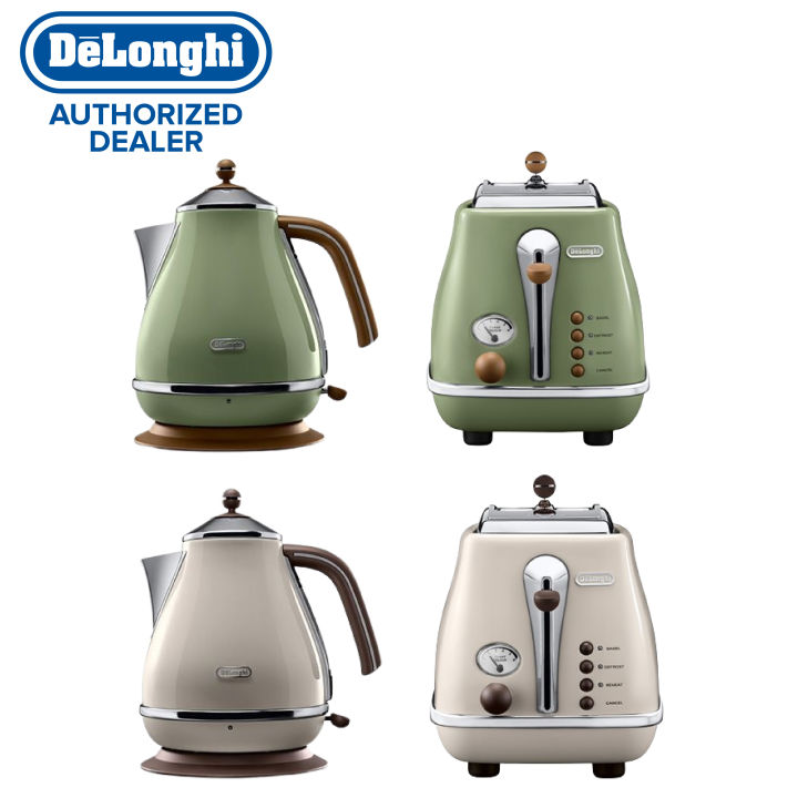 DeLonghi Icona Vintage Breakfast Set Kettle KBOV2001 Toaster