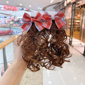 【1-3 Days Delivery】Baby Girls Wig Headdress Antique Hairpin Red Bowknot Hair Accessories Childrens Chinese New Year Hairpin