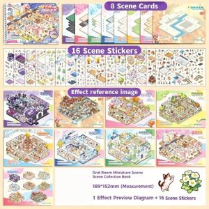 DIY Miniature Scene Collection Book Quiet Book Sticker Craft Album Build Your Own Mini World