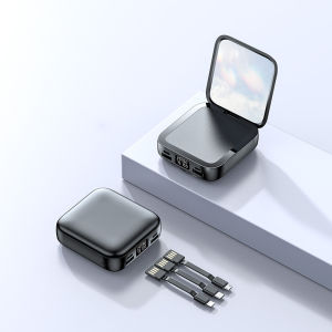 20000mAh Portable Power Bank Mirror with Make Up Mirror Digital Display LED Digital Display Powerbank External Battery Pack Power Bank For Mobile Phones