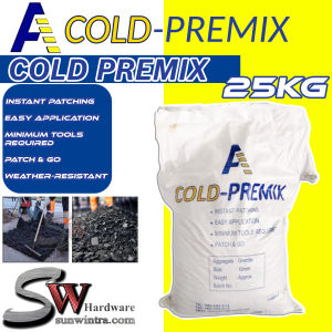 Cold Premix Asphalt 25kg Bag for Pothole Patching and Road Repairs TAR JALAN | TURAP JALAN TAMBAL JALAN