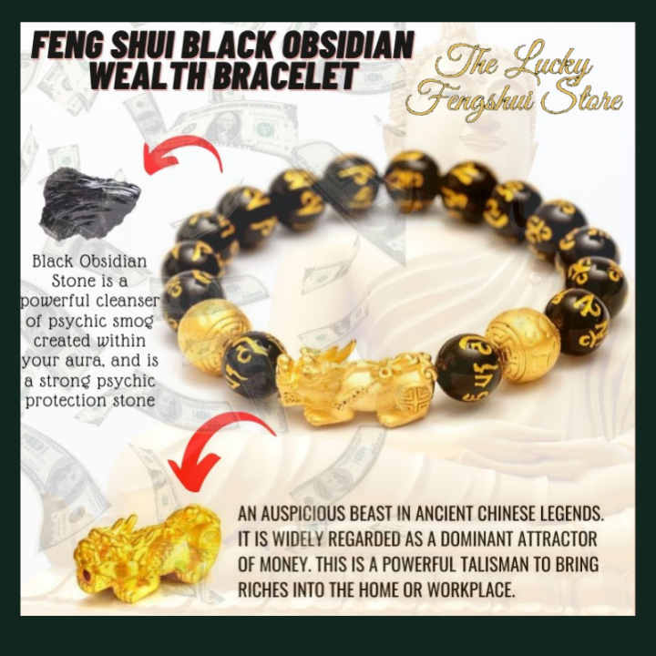 Black obsidian wealth bracelet shop meaning