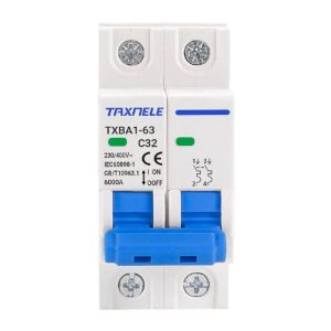 AC DC Mini Circuit Breaker 10A 16A 20A 32A 40A 50A 63A 2 Pole MCB Overload Short Circuit Protection