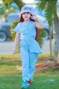 ชุดแฟชั่นเด็ก ลุคคุณหนู ผ้าพิมพ์นูนลายหัวใจ