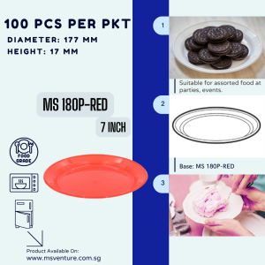 {MSV-WS} Quality Plastic Plates 6-8 inch Microwavable in Assorted Colours BPA Free Durable Reusable MS 150P 180P 200P