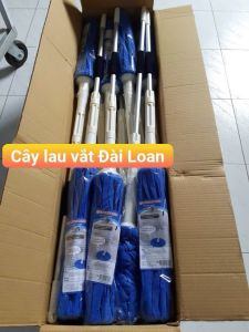 Cây lau nhà vắt tay RIBOBI kích thước dài 135cm nùi lau cotton 100% thấm hút 45cm nhập khẩu chính hãng Đài Loan.