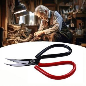 Curved Head Sewing Scissors Carbon Steel Tailor Scissors Embroidery Needlework for Leather Fabric