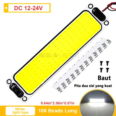 SEAMETAL Lampu LED COB Super Terang 12V 24V Tahan Air Plafon Kabin Mobil Truk Penerangan Bagasi