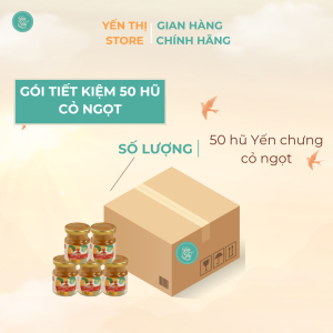 (Tặng muỗng gỗ đơn 450k)Yến Thị -Gói tiết kiệm 50 hũ -Yến chưng cỏ ngọt -yến sào Nha Trang 30% yến hũ 70ml