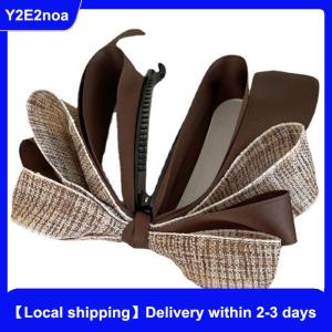 【Local shipping】 2022 New Ribbon Bow Banana Clip Cute Hair Pins Barrette Women Hair Accessories Fashion Solid Color Elegant Hair Claw