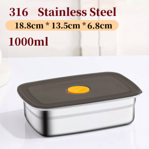 INXX 316 Stainless Steel Food Container Fresh keeping box food storage container food keeper with cover vacuum Vacuum sealed lid preservation 360° Leak-proof Refrigerable microwaveable Japan stainless food tray lunch box for kids kitchen storage organizer