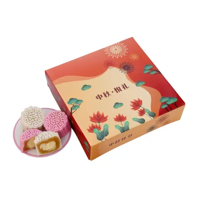 RedMan Mooncake Box W Tray 4S Peach Lotus 5Sets