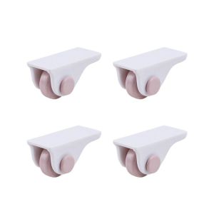 SKYJS 4Pcs Plastic Furniture Directional Casters 2 Colors Self-Adhesive Storage Box Bottom Caster Pulley No Scratches Stickable Wheels Household