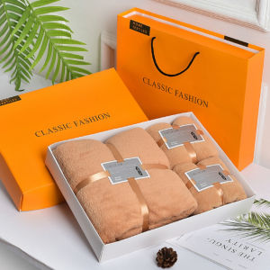 DuduMart Towel Set 3 in 1 Bath Towel Microfiber Coral Velvet Water Absorption Towels With Gift Box