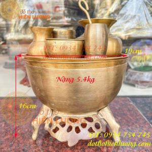 Bộ Ăn Trầu Thời Xưa Bằng Đồng Đường Kính Khay 19cm Cao 16cm nặng khoảng 5kg