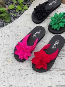 2026 New Large Size Thick-Soled Sandals Versatile Fashion Floral Flip-Flops For Casual Vacation Beach Wear