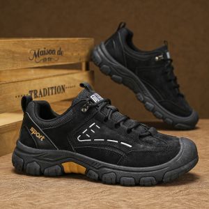 Mens Sneakers Wear Resistant Outdoor Mountaineering Shoes Breathable Comfortable Mens Casual Shoes Lace Up Men Shoes Plus Size