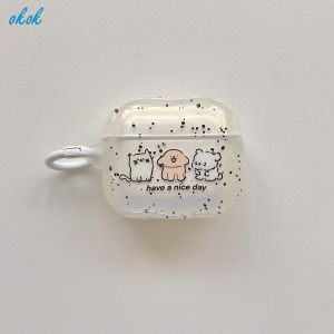Okok Splash-Ink Ba nhỏ động vật AirPods Trường hợp với dây buộc cho AirPods 1 2 3 AirPods PRO 2 4 inpods 12 i12 không dây Tai nghe Bluetooth Tai nghe Tai nghe ốp sang trọng chống sốc vỏ vỏ vỏ bán nóng