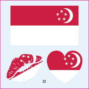 【Local Ready Stock】NDP 2026 SG61 Singapore Flag Temporary Tattoo 80x80mm Waterproof Face Decor Party Supply