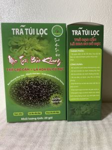 4 hộp trà lá hoa đu đủ đực trà gạo cẩm Bảo Khang (hộp 20 túi có dây nhúng) mát gan lão hóa ung thư tốt cho tiêu hóa thanh lọc cơ thể