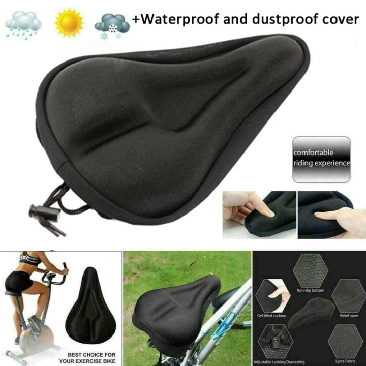 Bike Bicycle Saddle Covers 3D Silicone Gel Pad Soft Thick Cycling