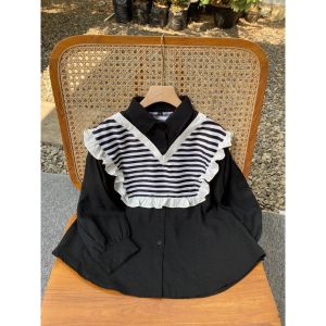 DELYLA SHIRT - Ukuran S M L XL XXL 3XL 5L - Atasan Wanita Jumbo - Atasan Jumbo - Kemeja Wanita Big Size