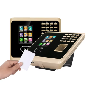 ZKTECO Biometric Face Recognition Fingerprint Time Attendance Machine Office Time Card Record Clock Punch HD Dual Camera Face Fingerprint Password Employee Sign In Reader For Businesses Office