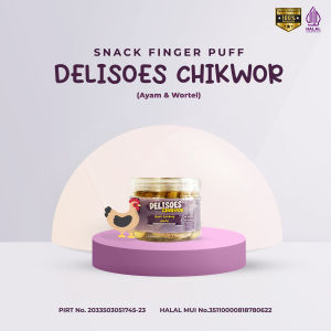 Snack Bayi Delisoes - Cemilan Mpasi Bayi Puffs Stick Makanan Bayi Sehat Non Msg Rasa Ayam + Wortel
