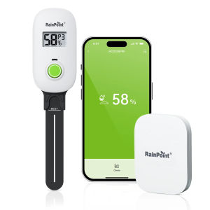 RAINPOINT เซ็นเซอร์ไฮโกรมิเตอร์ดินไร้สายระบบดิจิทัล Wifi อัจฉริยะเซ็นเซอร์เครื่องวัดความชื้นพืชไร้สายแบบเครื่องติดตามเวลาเครื่องวัดความชื้น