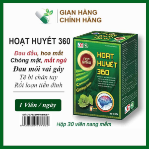 Viên bổ não GINKO HOẠT HUYẾT 360 Tăng trí nhớ tăng cường tuần hoàn máu não - Lọ 30 viên