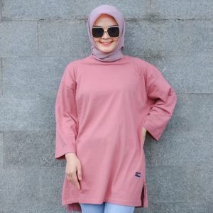 Kaos wanita oversize jumbo polos forever terbaru baju atasan oversize cotton pink terlaris