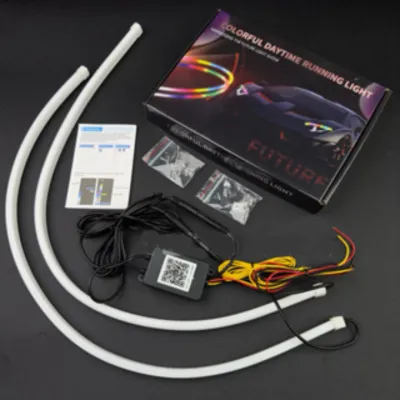 Prideoy SEPASANG Lampu LED DRL Alis RGB DRL Matrix Flexible Strip 60CM 30CM - Bluetooth Sein Running 12-24v - Garansi 3 Tahun