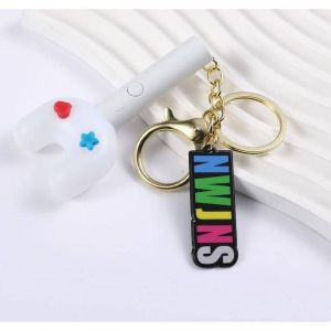 KPOP ENHYPEN Light Keychain Yang Jungwon Lee Heeseung Jay Jongseong Park Jake Sim Silicone Keychain Light Stick Pendant Keyring Bag Accessories Birthday Gift