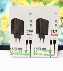 Charger HP INFNIX ZERO 30 240W Full Black Fast Charger Support Fast Charging