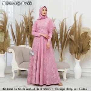 Gamis Brokat Modern / gamis brokat tile mewah / gamis tile mutiara / Gamis Dress Muslim / Gamis Wanita / gamis brokat tile pesta/ gamis tile akar mutiara/ gamis brokat mutiara model gamis tile akar mutiara/ gamis tile kombinasi satin HARMONY DRESS