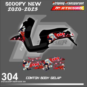 SCOOPY NEW 2020-2023 (COD) STIKER STRIPING MOTOR HONDA SCOOPY NEW  HOLOGRAM DAN TRANSPARAN