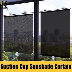 Keranixy Sunshade Curtain Suction Cup Window Blinds Universal Roller Blind Car Bedroom Kitchen Office Window