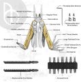 BIBURY Multitool Pliers Pro BI2045, Foldable Multitools with Replaceable Wire Cutters and Saw, Stainless Steel Multi Tool w/Upgraded Scissors and Screwdriver Set, Ideal for Camping, Fishing, Survival. 