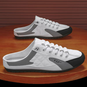 4Li Mens Shoes 2024 New Summer Running Cortez Breathable One Pedal Soft Bottom Casual All-Match Driving Mens Trendy Shoes