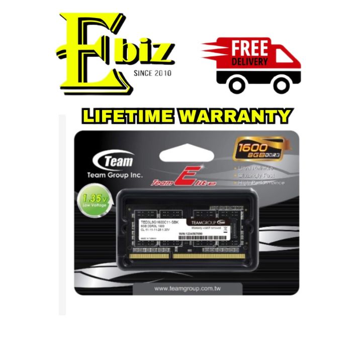 Team Elite 8gb Ddr3 Ram 1600 Team Elite Ddr3l 1600mhz Sodimm TEAM