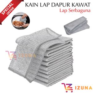 IZ - KAIN LAP DAPUR KAWAT BENTUK PETAK HALUS UNTUK MEMBERSIHKAN PANCI DAN PIRING / KAIN CUCI PIRING KAWAT / KAIN LAP KAWAT DAPUR SERBAGUNA