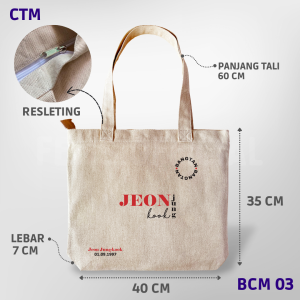 Tote bag Kanvas Landscape Cotton Twill Totebag Kpop BTS Totebag Tutup Resleting