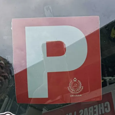 CMC907/956 P License Car P Sticker for Windscreen (Interior Static Sticker) Sticker P P License P Sticker