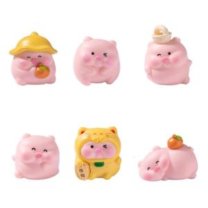 Adorable Mini Pig Statue Wealth Symbol DIY Craft Project Desktop Shelf Decors Vehicle Interior Desk Decorations