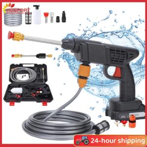 【HOSPORT】26BAR 21V รถไร้สายเครื่องซักผ้า 3 โหมดปืนน้ำแรงดันสูงปืนพ่นน้ำไฟฟ้าสำหรับการทำความสะอาดสวนบ้านอัตโนมัติ