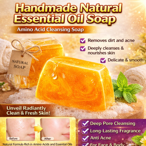 Amino Acid Handmade Perfume Gold Essential Oil Soap - Ultra Fragrant Moisturizing for All Skin Types Long