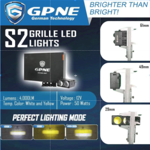 GPNE S2 GRILLE LED LIGHTS | 3000K/6000K |PERFECT LED LIGHTS FOR ALL UNIT| UNIVERSAL| 4000LM | 50WATTS