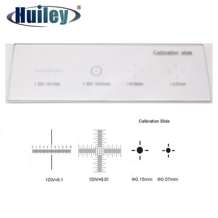 Cross Dot DIV 0.01 mm Stage Micrometer Calibration Slide Ruler with 4 ...