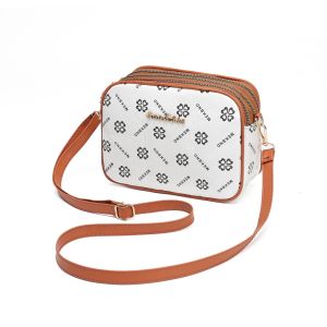 Yvon 3 Zipper Organized Leather Cross body Shoulder Sling Bag for Women Fashion Good Quality #0108